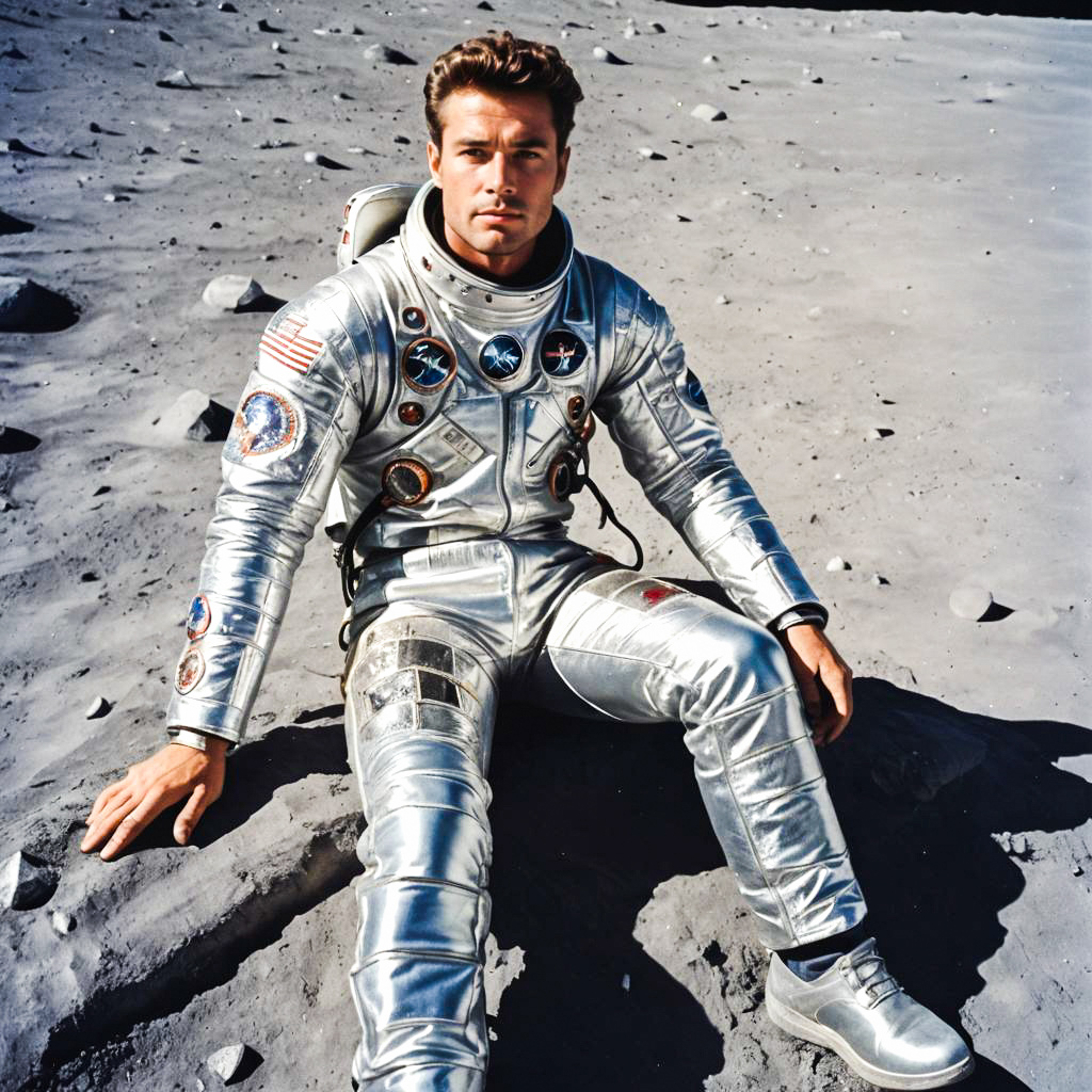 Confident Astronaut on Lunar Surface