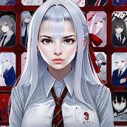 Alisa Mikhailovna Kujou Anime Character Portrait with School Uniform