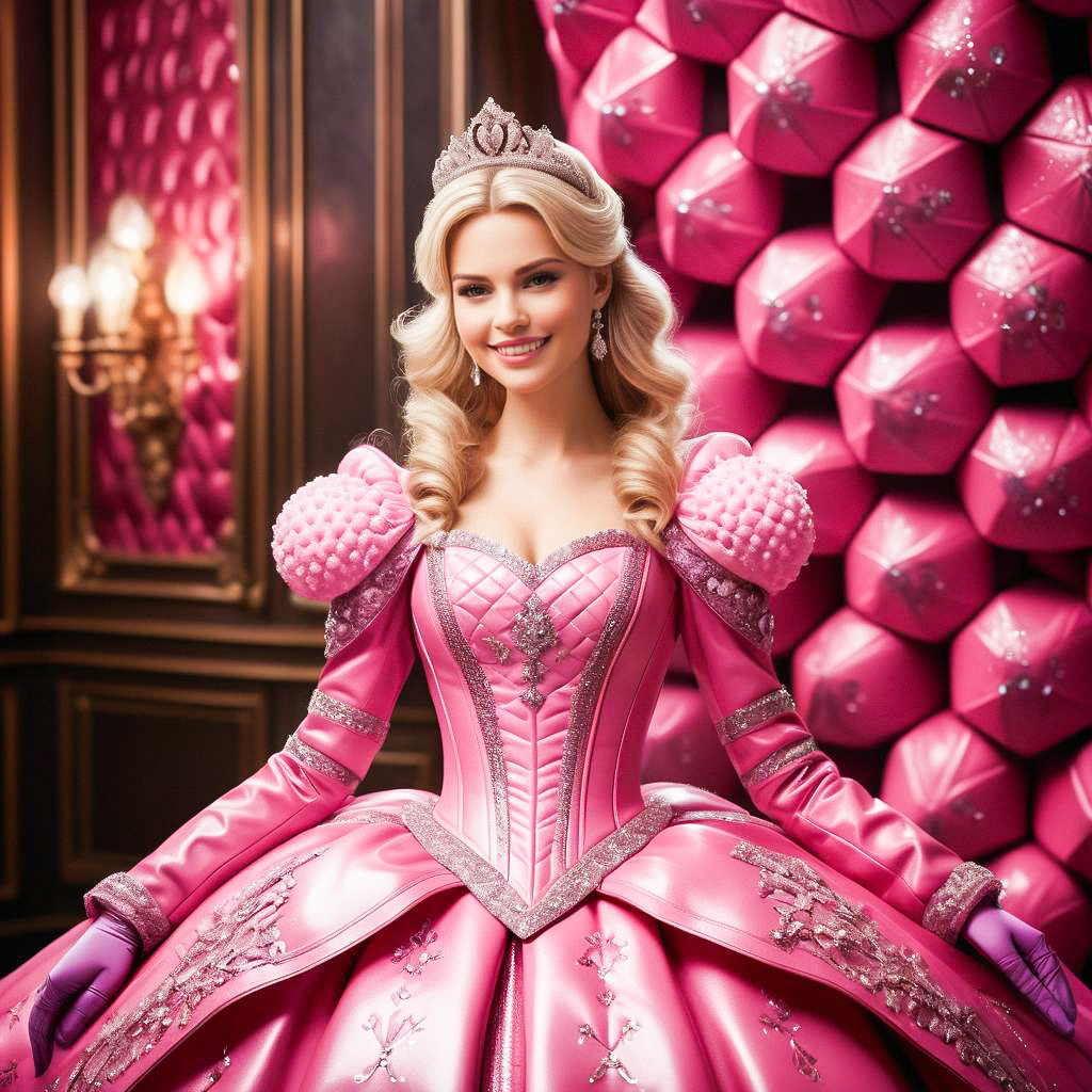 Elegant Woman in Pink Gown - Fantasy Royal Charm Elegant Woman in Pink Gown - Fantasy Royal Charm