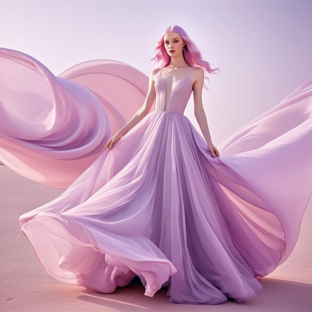 Elegant Woman in Lavender Gown