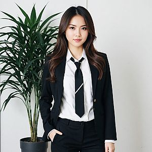 Confident Woman in Modern Business Suit