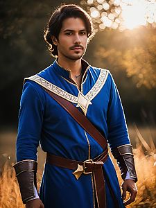 Man in Realistic Parzival Cosplay Costume Standing Outdoors