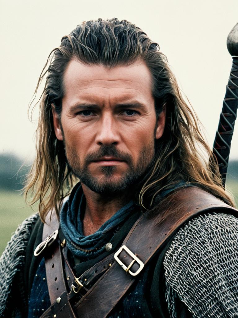 Medieval Warrior Portrait with Braveheart Style Photo Filter