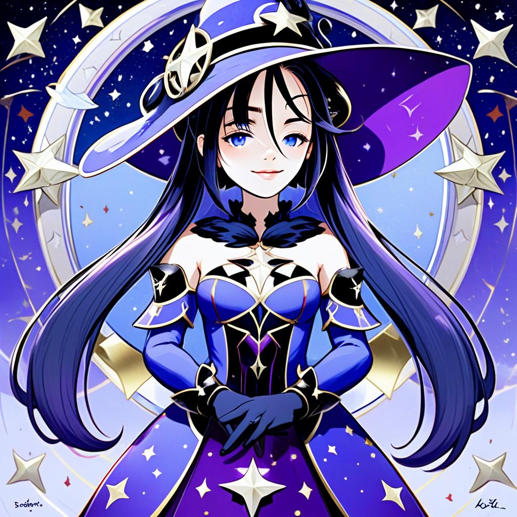 Mona Genshin Impact Pact of Stars and Moon Anime Artwork