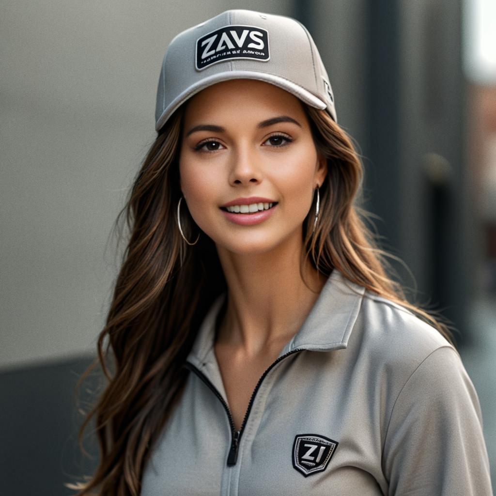 Smiling woman in gray outfit with ZAVS cap