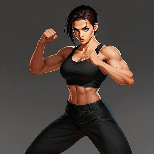 Strong Athletic Woman Digital Art Portrait
