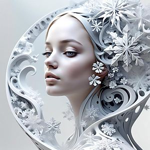 Ethereal Winter Portrait of a Woman