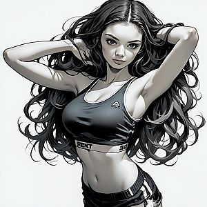 Confident Young Woman in Sporty Outfit
