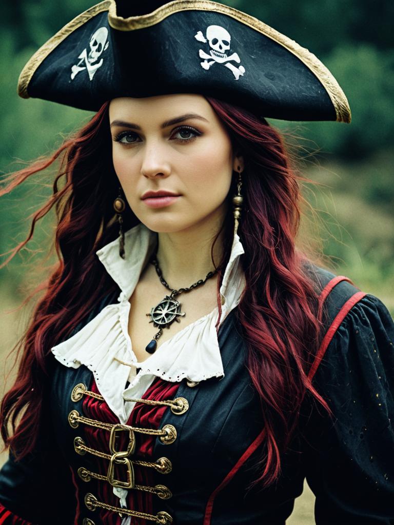 Woman in Detailed Pirate Costume Editorial Cosplay Portrait