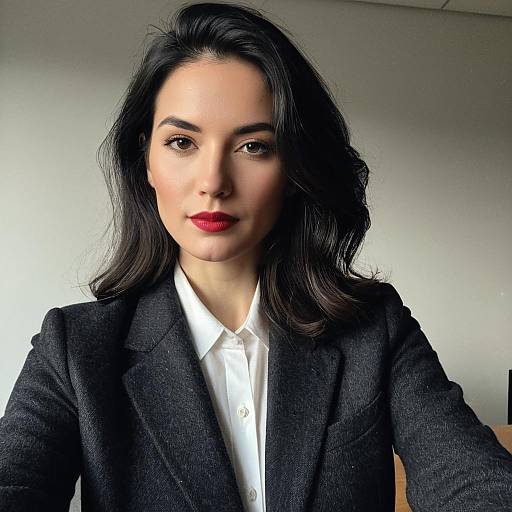 Professional Woman Portrait in Dark Blazer and White Shirt