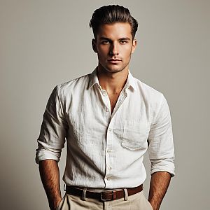 Confident Young Man in Casual Outfit