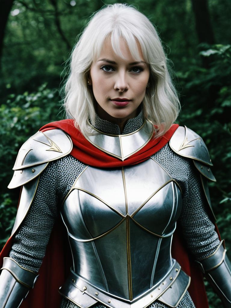 Woman in Helen Mirren Excalibur Costume Medieval Fantasy Cosplay