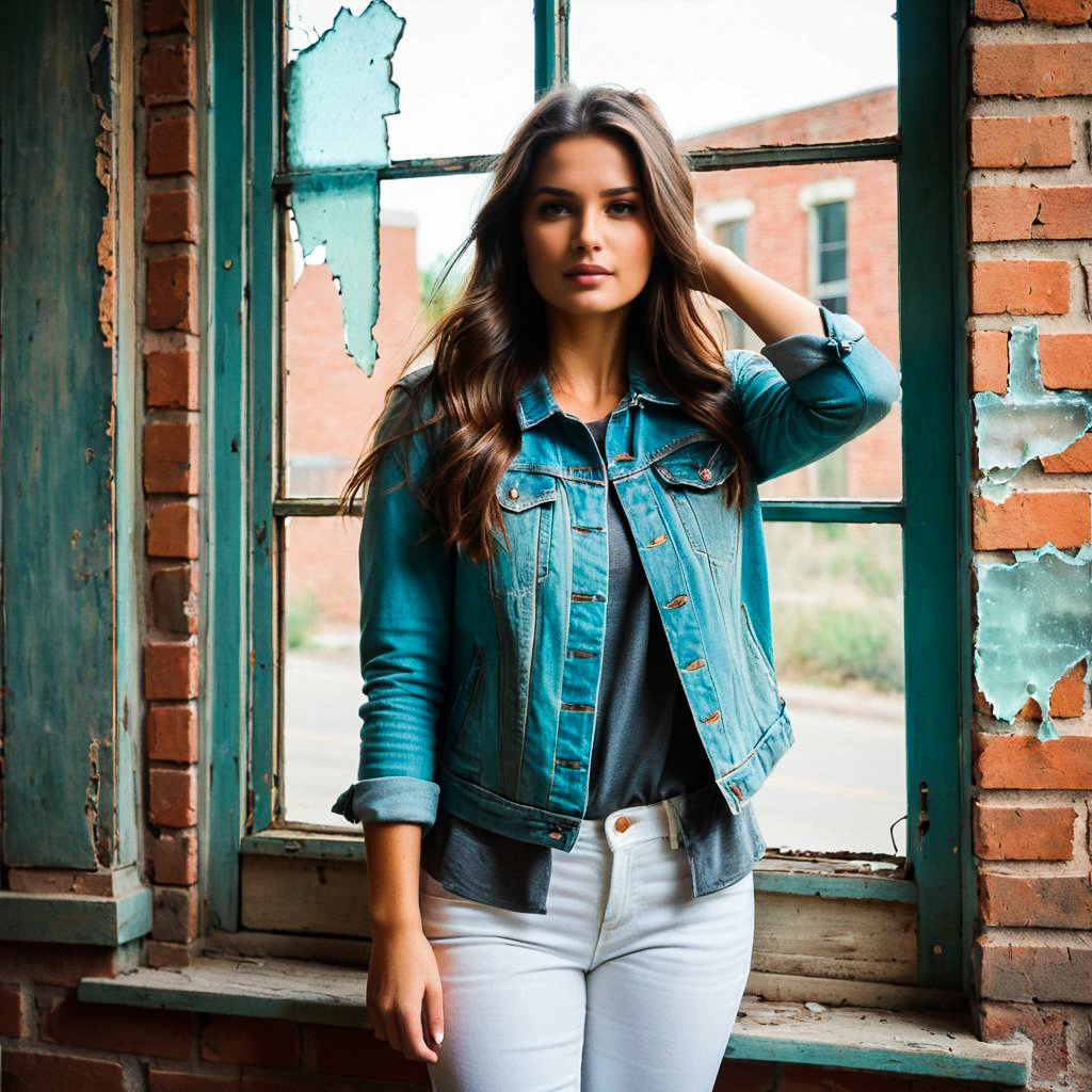 Confident Woman by Rustic Window