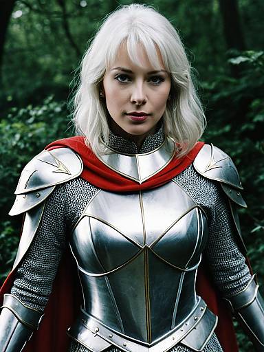 Woman in Helen Mirren Excalibur Costume Medieval Fantasy Cosplay