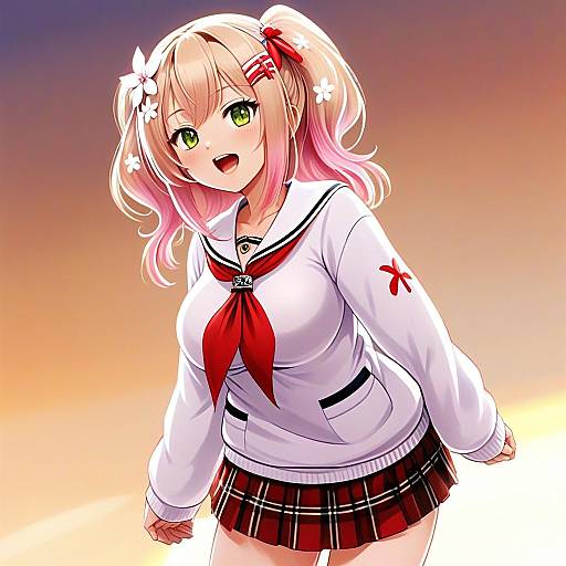 Momosuzu Nene Casual Anime School Uniform Illustration