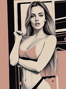 Fashionable Woman in Modern Aesthetics