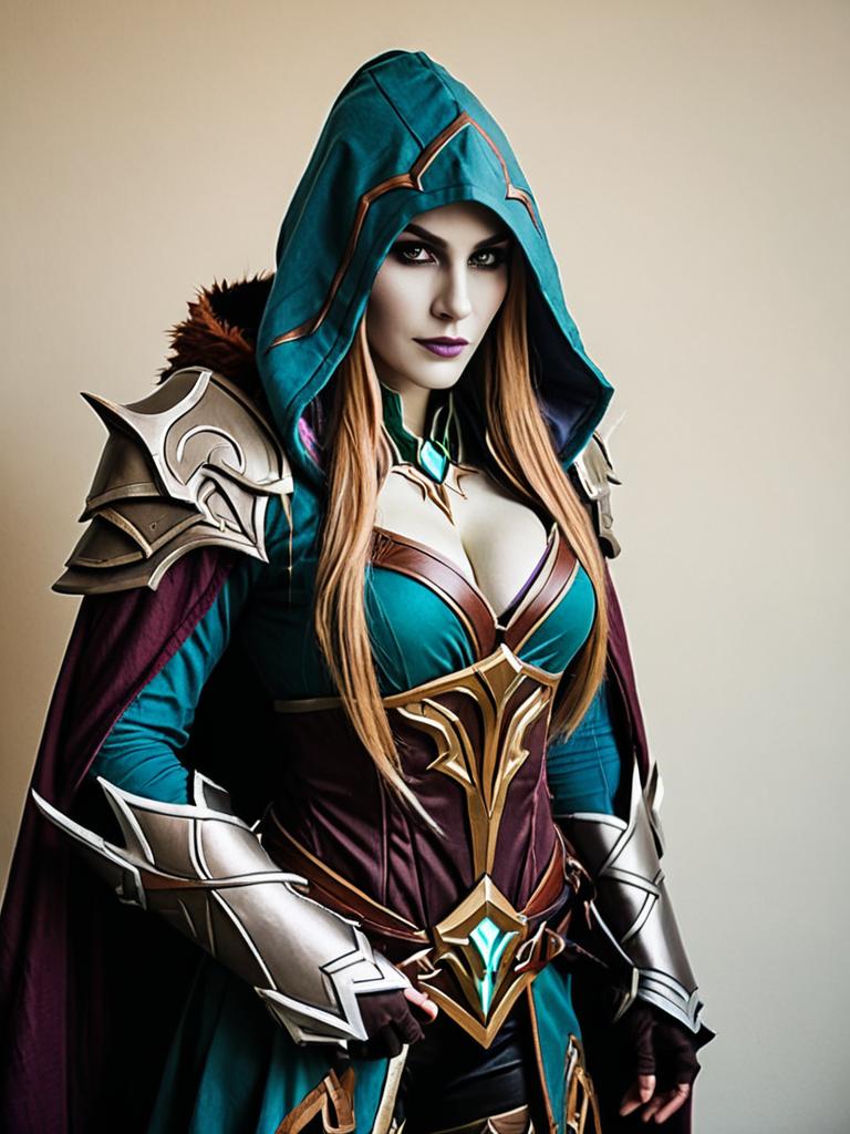 Realistic Sylvanas Windrunner Cosplay Man Costume Portrait