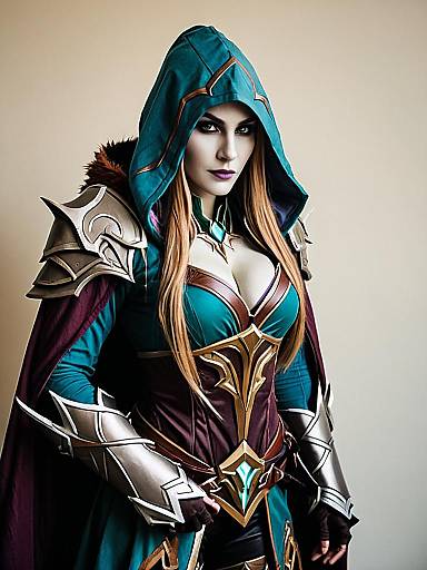 Realistic Sylvanas Windrunner Cosplay Man Costume Portrait