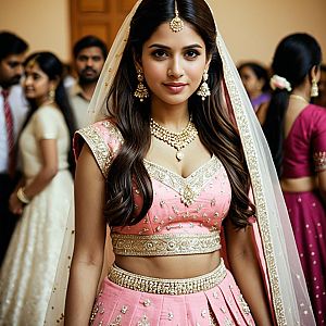 Elegant South Asian Bride in Pink Lehenga