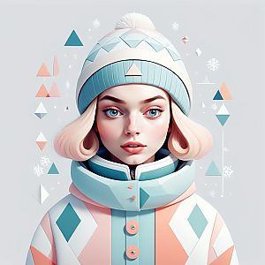 Young Woman in Winter Clothing