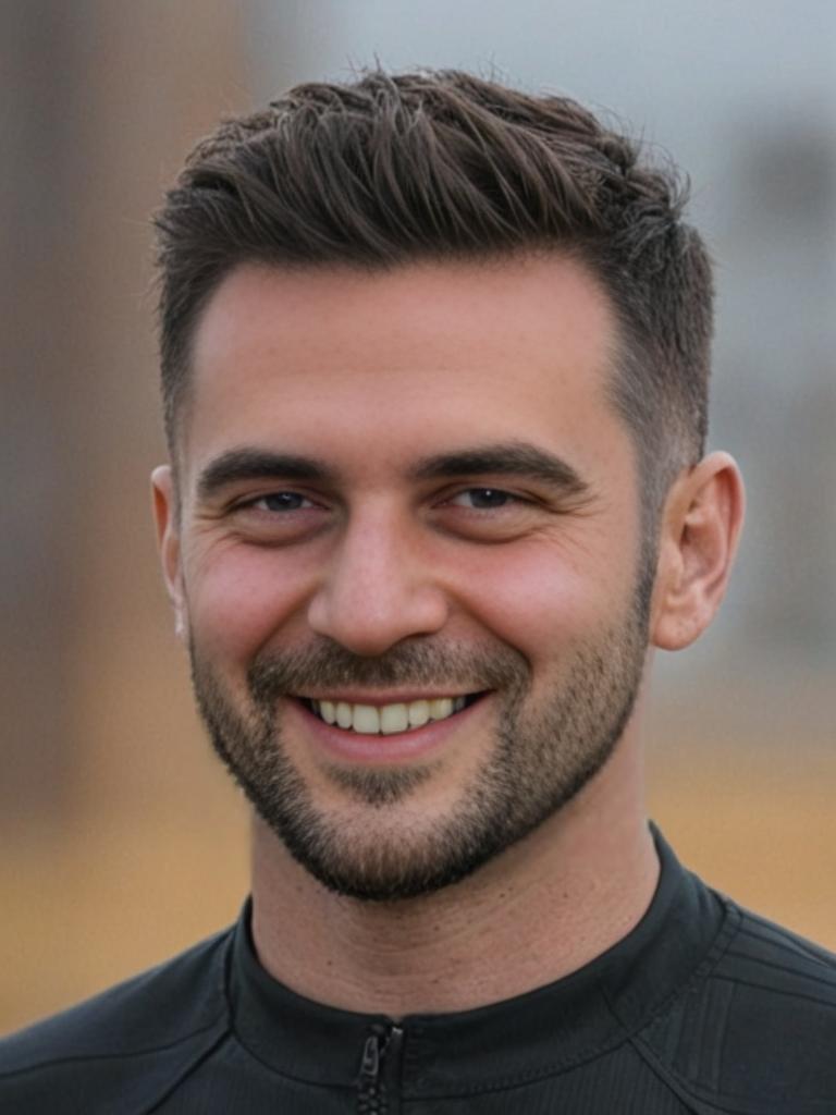 Confident man with stylish fade haircut in outdoor setting