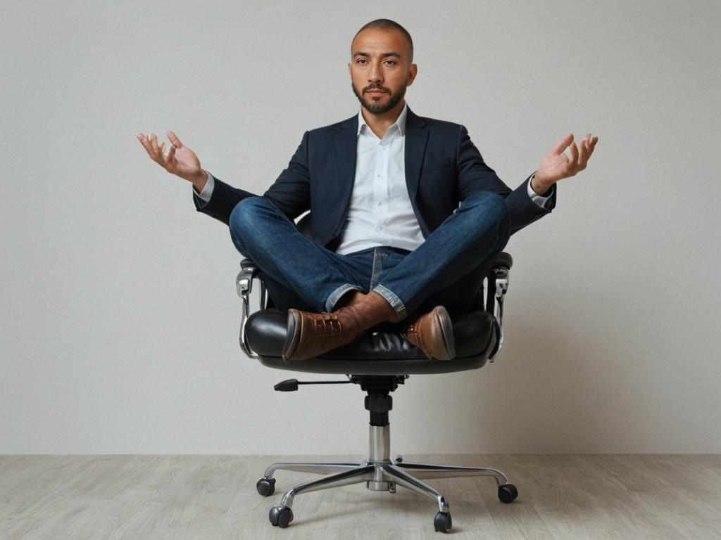 Confident man in business casual attire with open gesture