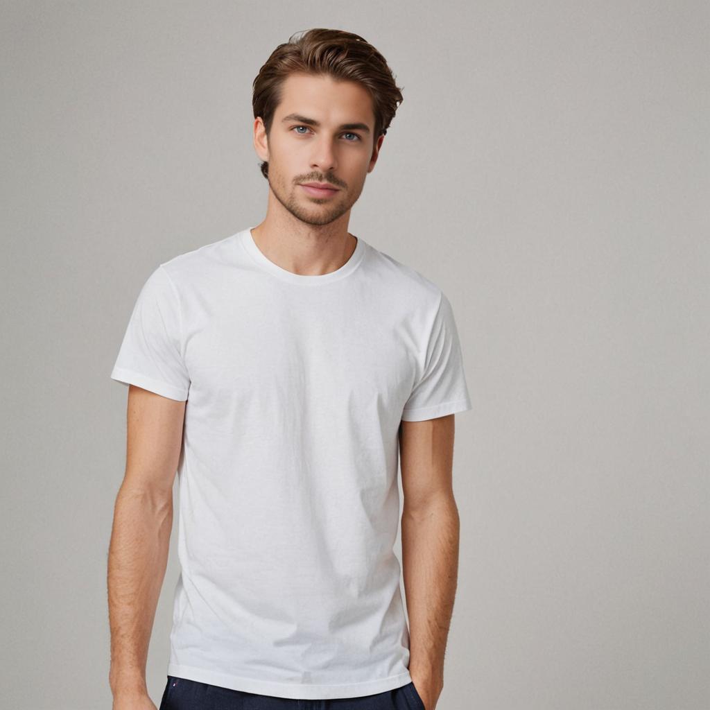 Confident Man in White T-Shirt