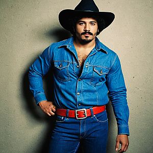 Confident Man in Vintage Western Style