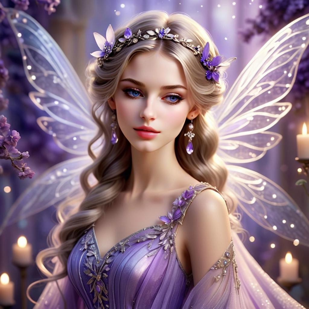Ethereal Fairy Woman with Luminous Wings