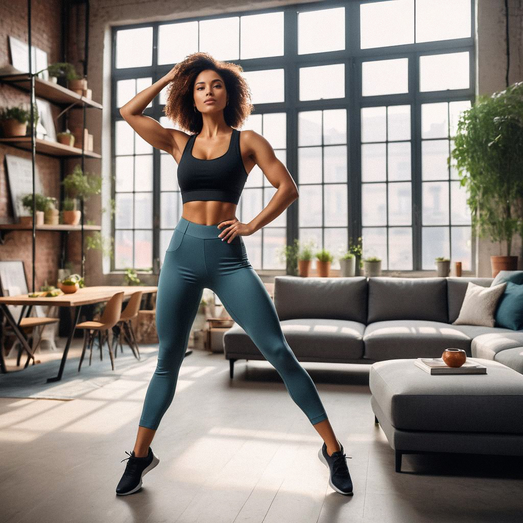 Confident Woman in Urban Loft - Fitness & Style