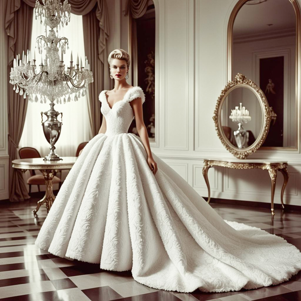 Intricate Bridal Gown in Opulent Setting