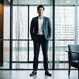 Confident Businessman in Modern Office