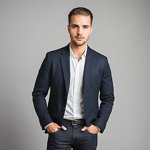 Confident Young Man in Stylish Professional Outfit