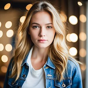 Close-up of Young Woman with Blonde Waves
