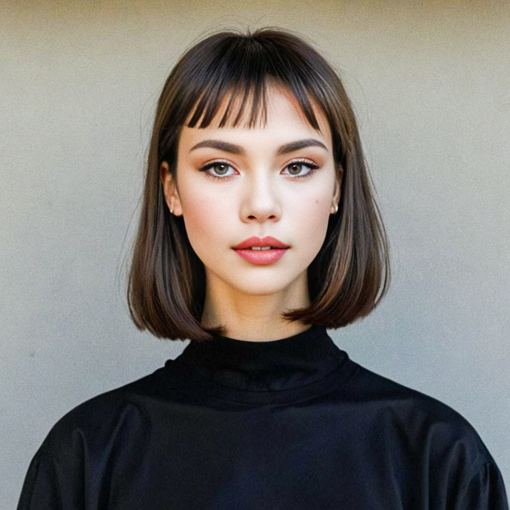 Confident Woman in Black Outfit