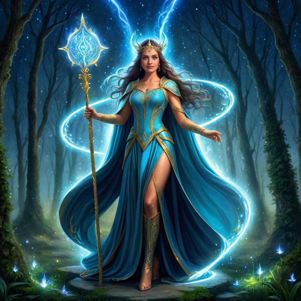 Ethereal Queen in Mystical Forest