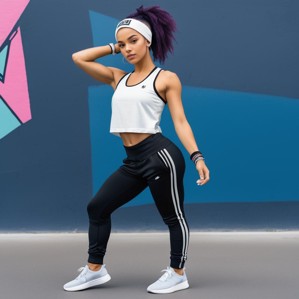 Confident Woman in Stylish Workout Attire