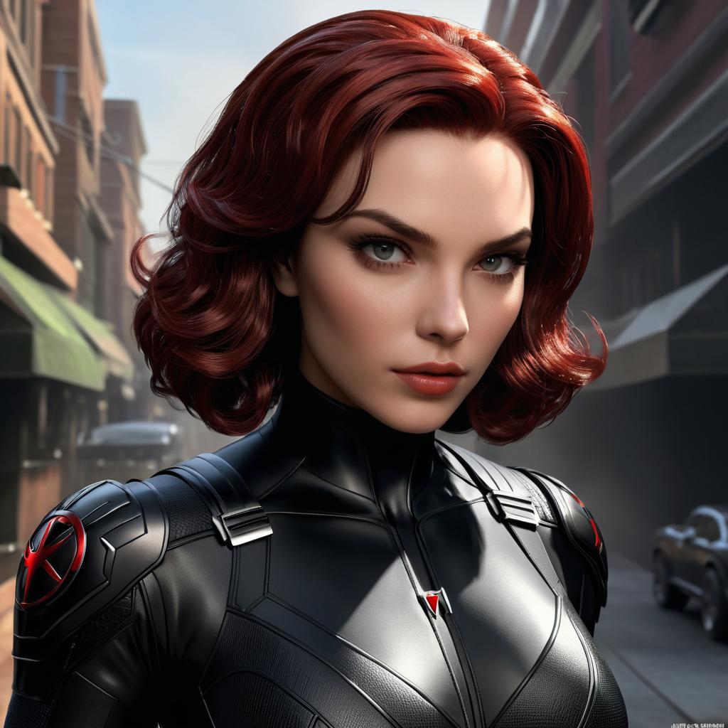 Confident Superhero Woman with Red Hair