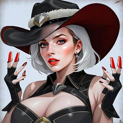 Ashe Overwatch Character Fan Art in Detailed Anime Style
