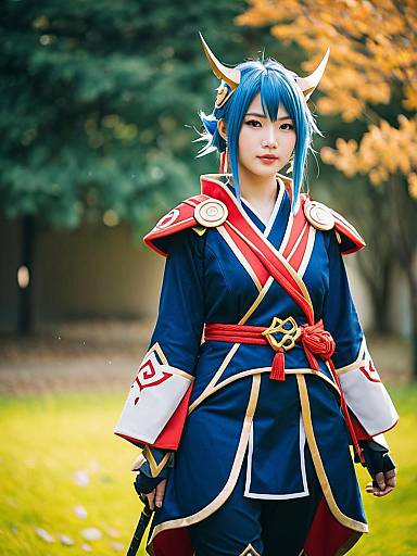 Kujou Sara Genshin Impact Cosplay Portrait Realistic Outdoor