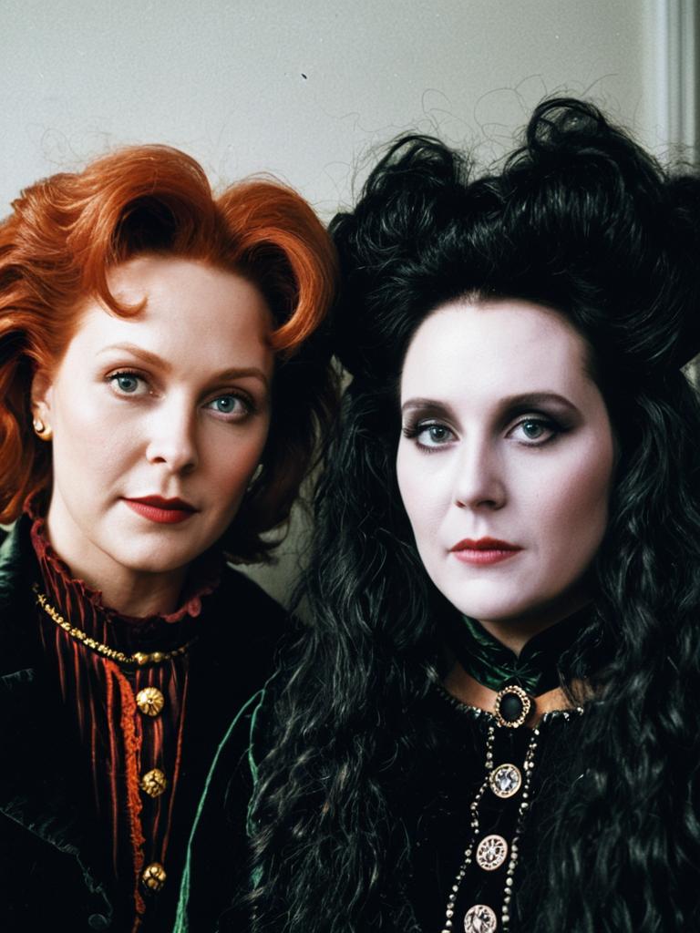 Hocus Pocus Inspired Vintage Gothic Portrait of Two Women