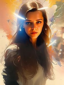 Vibrant Digital Portrait of a Young Woman
