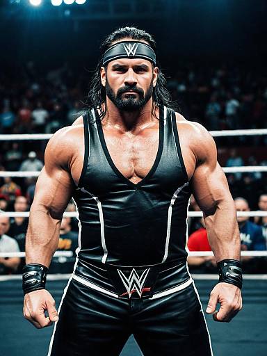 Man in WWE Fighter Costume at Cosplay Festival Photorealistic