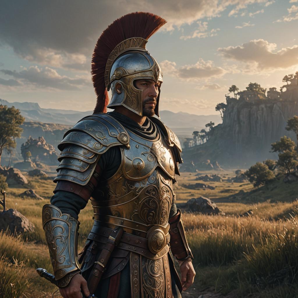 Male Roman Legion Armor in Epic Fantasy Setting