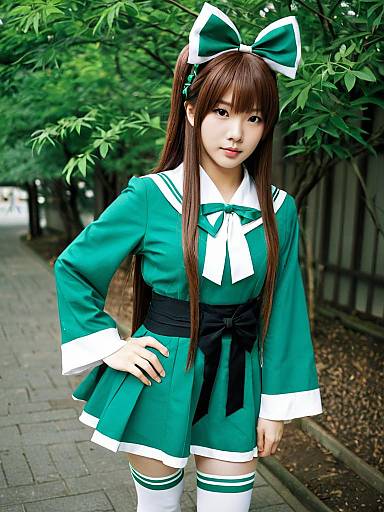 Anime Style School Uniform Cosplay by Arima Miyako in Green Outfit