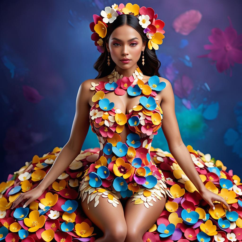 Vibrant Flower-Inspired Dress - Nature Meets Fashion