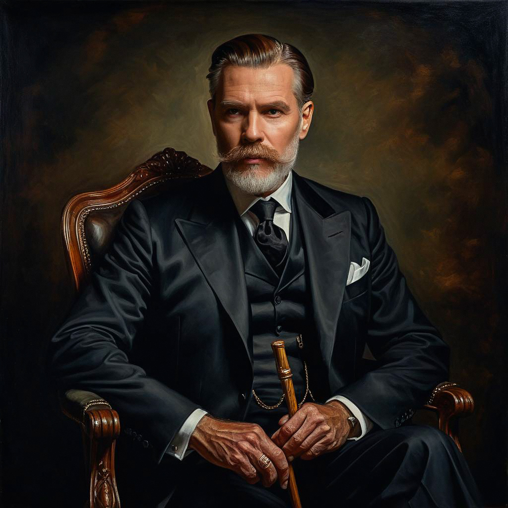 Distinguished Man in Black Suit