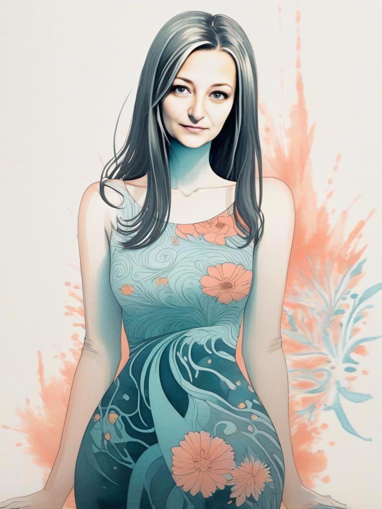 Elegant Woman in Floral Dress