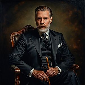 Distinguished Man in Black Suit