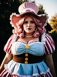 Sexy Cosplay Woman as Charlotte Linlin Big Mom from One Piece